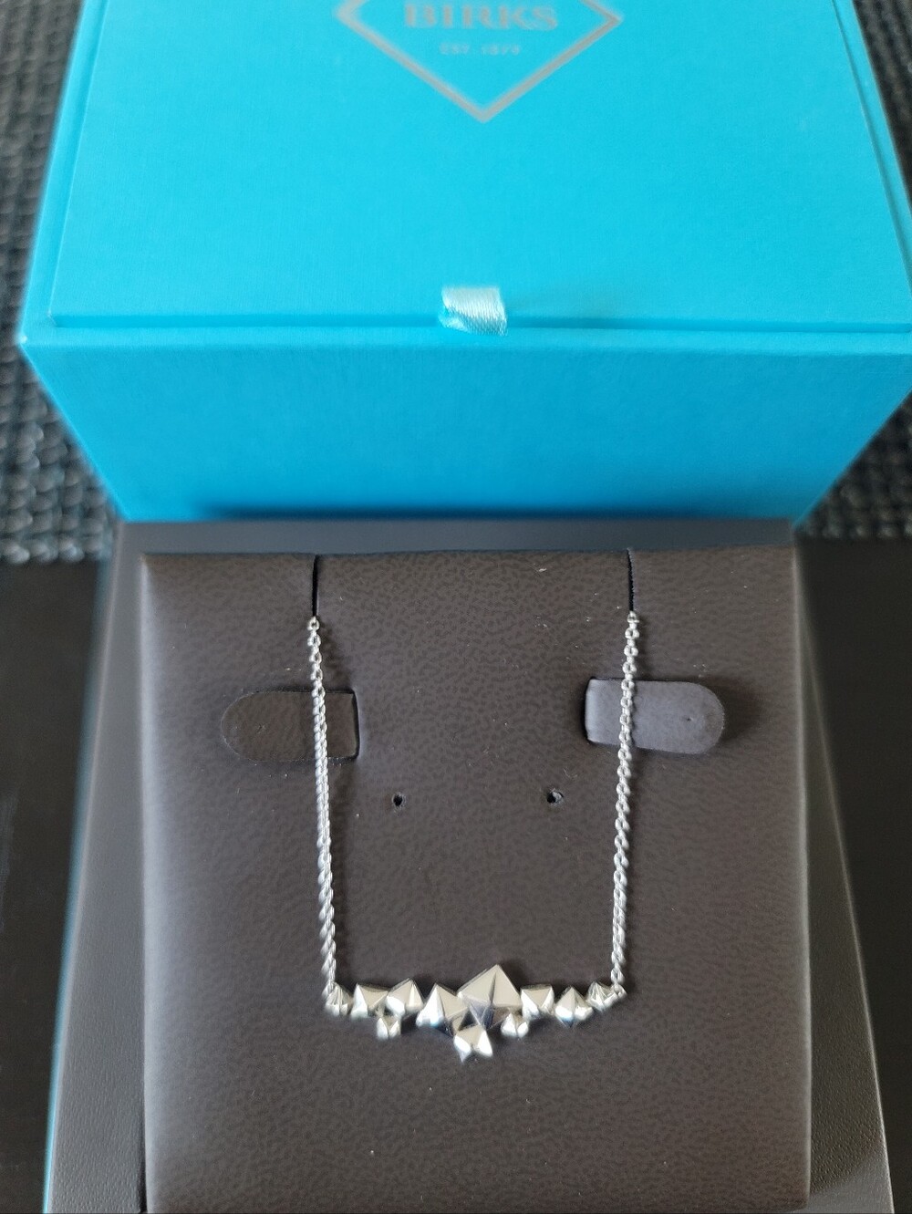 Birks Cluster Stud Sterling Silver Necklace